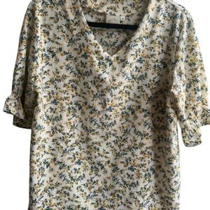 Love Olive Co Sasha Top / Ivory-Yellow / Medium